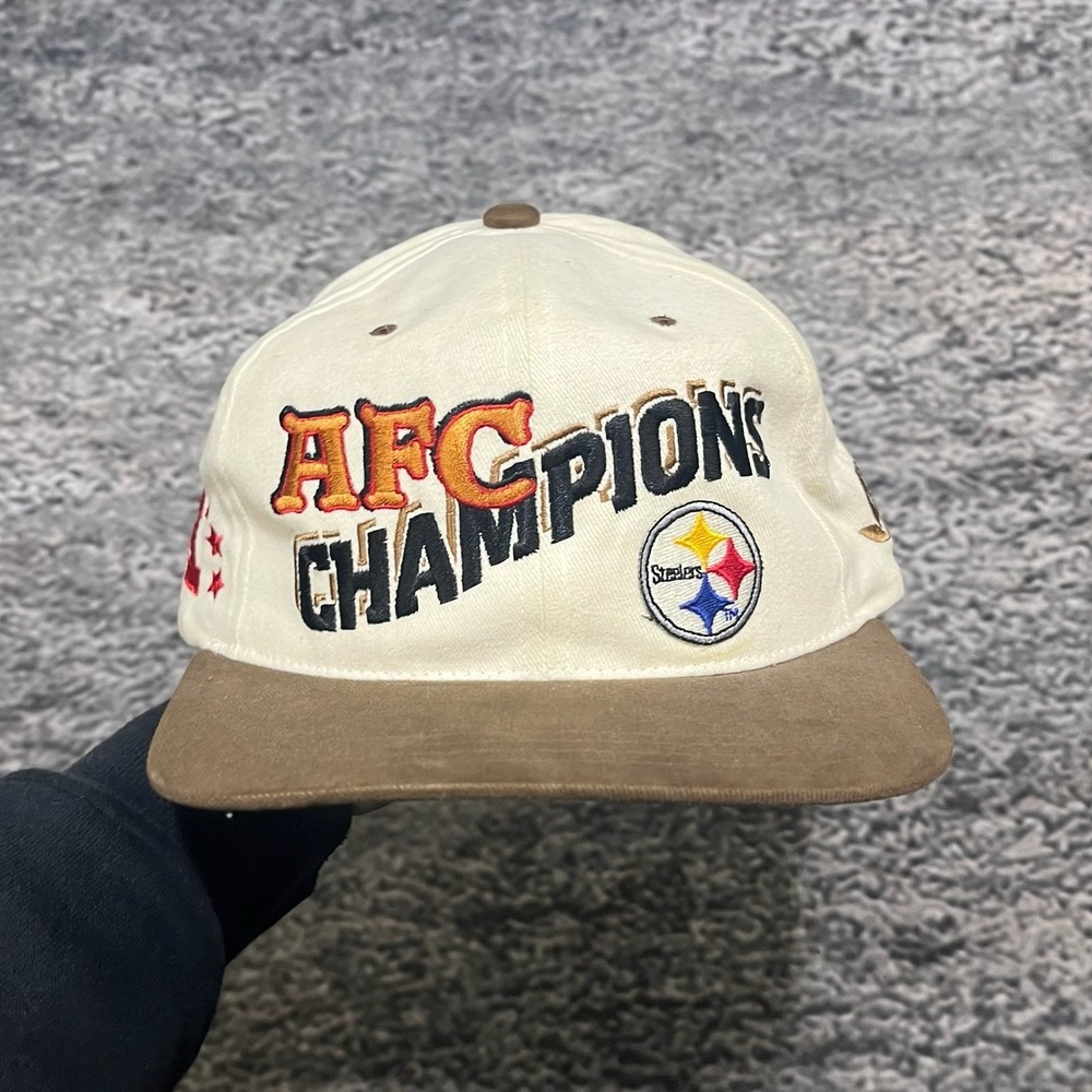 VTG Pittsburgh Steelers AFC Champions Hat Snap Back AJD Embroidered‎ Adjustable